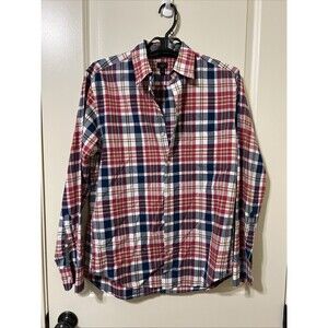 J Crew-Mens Classic Button-Down Long Sleeve Shirt, Medium, Plaid, 100% Cotton